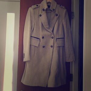 Zara Cream Double-Breasted Coat